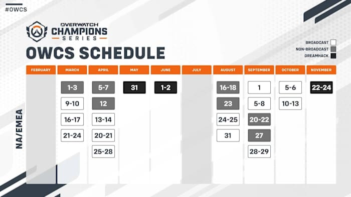 OWCS schedule revealed